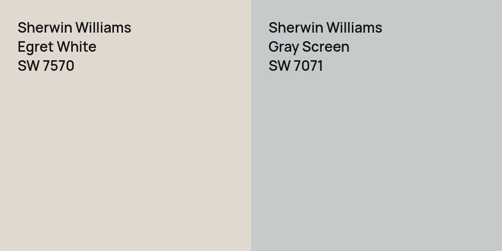 Sherwin Williams Egret White vs. Sherwin Williams Gray Screen