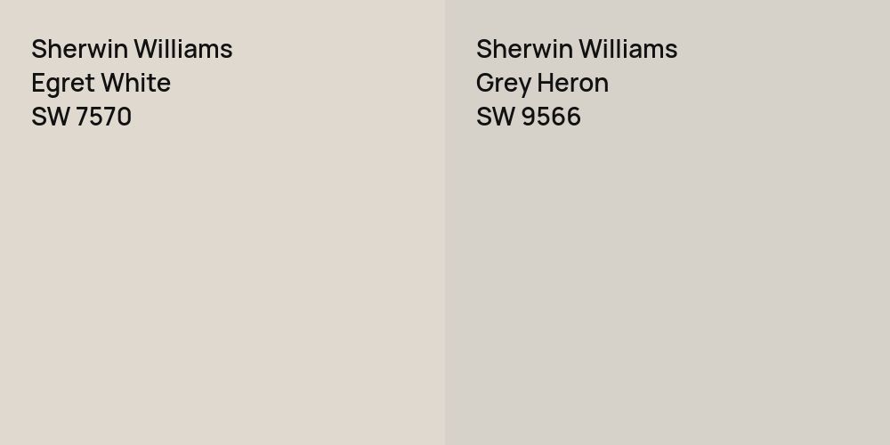 Sherwin Williams Egret White vs. Sherwin Williams Grey Heron