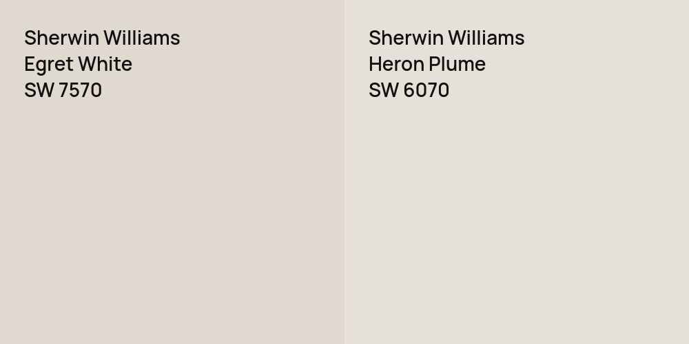 Sherwin Williams Egret White vs. Sherwin Williams Heron Plume