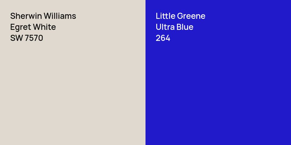 Sherwin Williams Egret White vs. Little Greene Ultra Blue