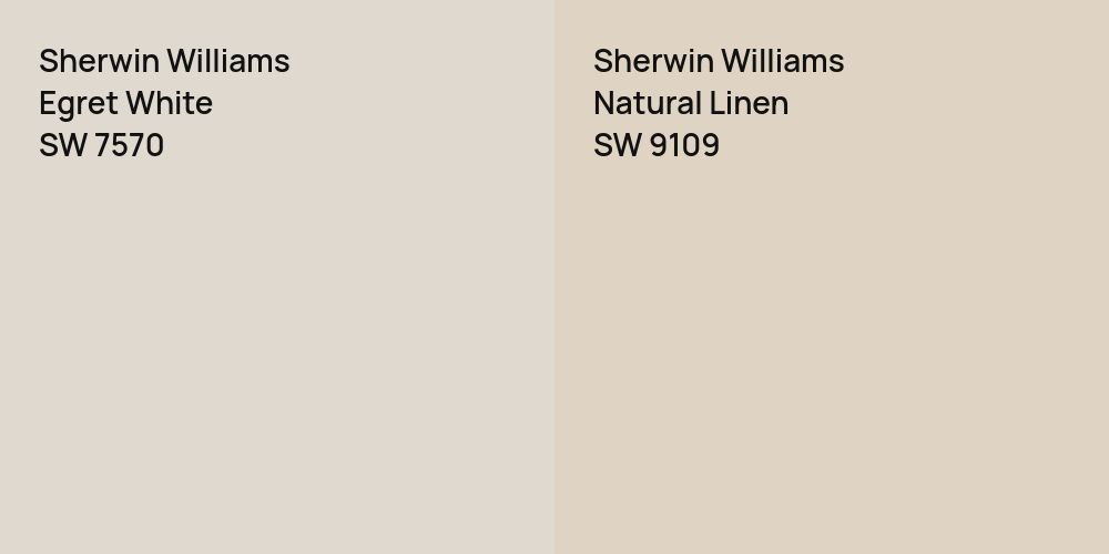 Sherwin Williams Egret White vs. Sherwin Williams Natural Linen