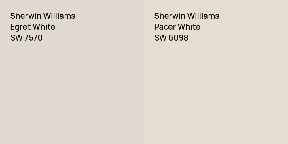 Sherwin Williams Egret White vs. Sherwin Williams Pacer White