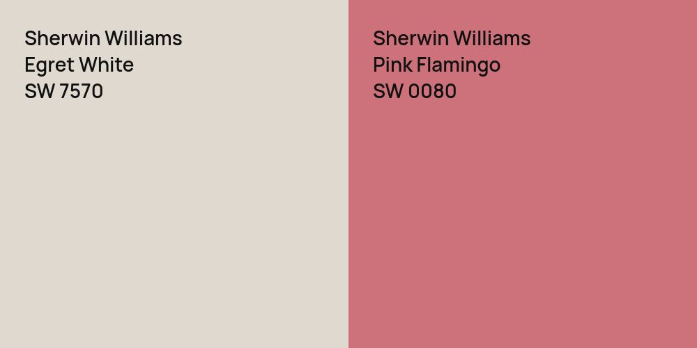 Sherwin Williams Egret White vs. Sherwin Williams Pink Flamingo