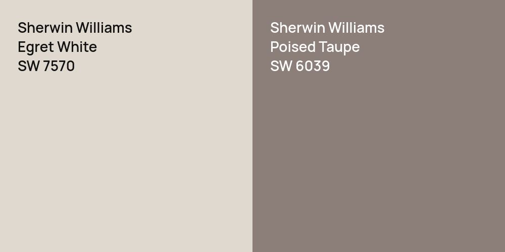 Sherwin Williams Egret White vs. Sherwin Williams Poised Taupe