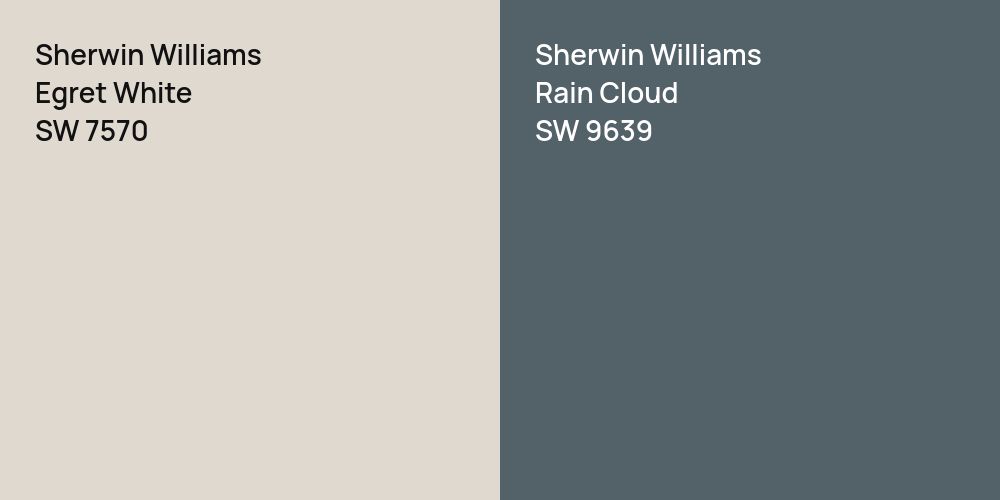 Sherwin Williams Egret White vs. Sherwin Williams Rain Cloud