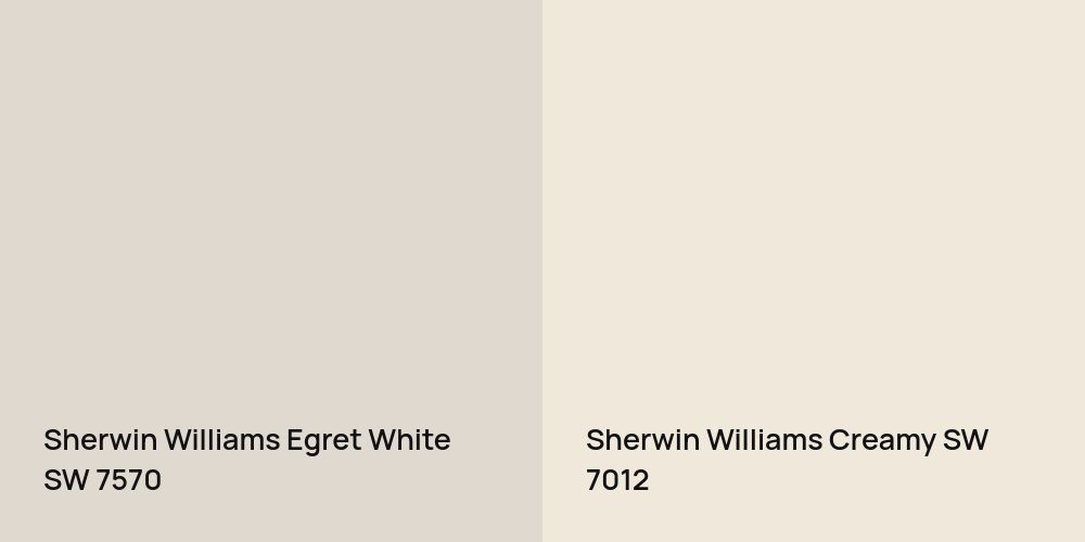 Sherwin Williams Egret White vs. Sherwin Williams Creamy