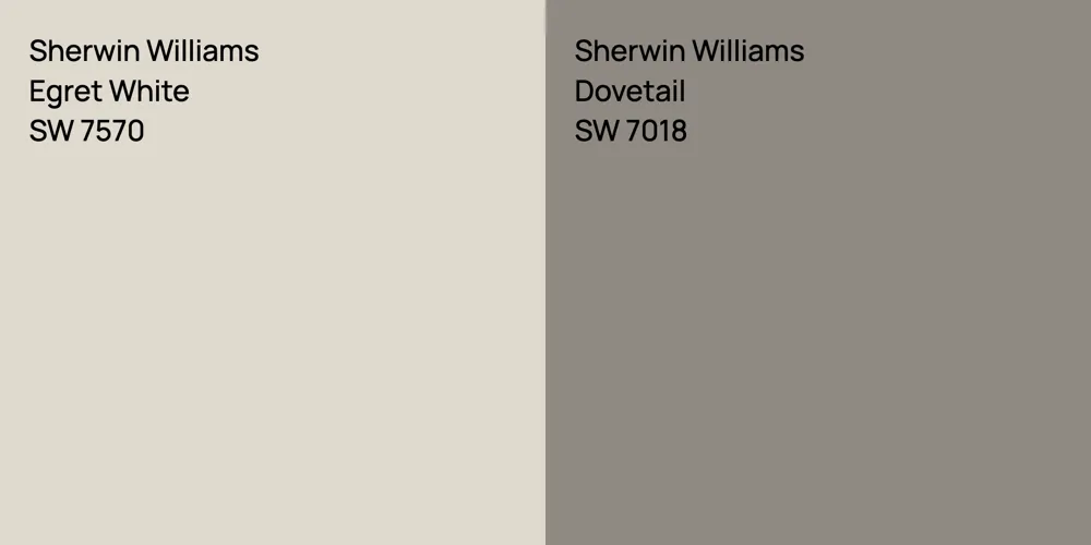 Sherwin Williams Egret White vs. Sherwin Williams Dovetail