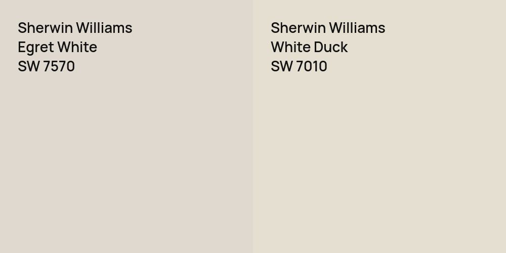 Sherwin Williams Egret White vs. Sherwin Williams White Duck