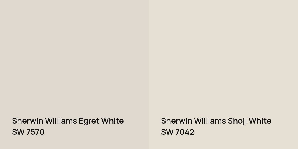 Sherwin Williams Egret White vs. Sherwin Williams Shoji White