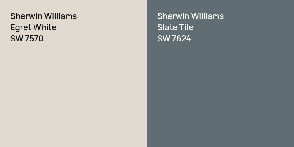 Sherwin Williams Egret White vs. Sherwin Williams Slate Tile