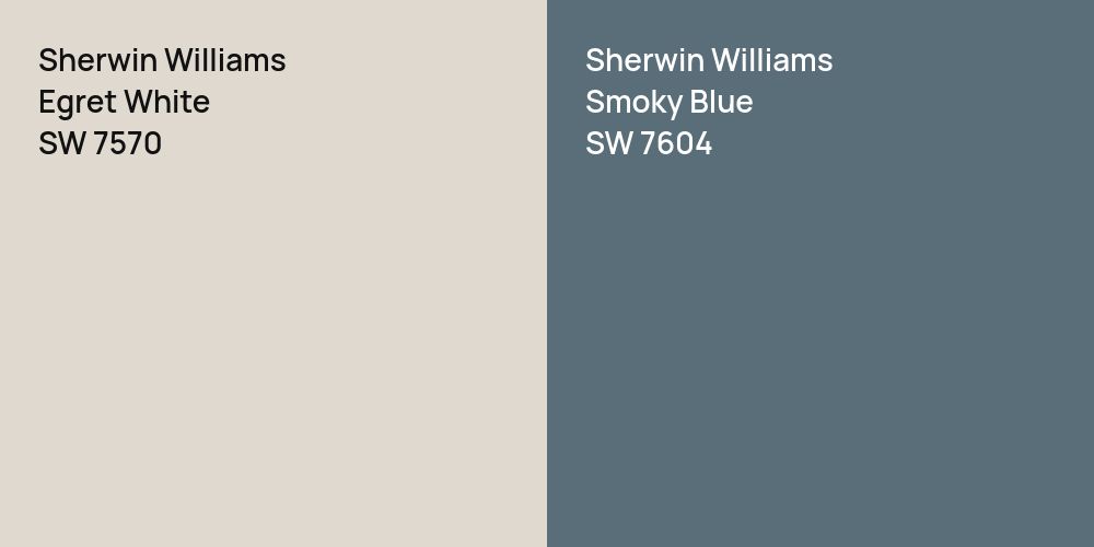 Sherwin Williams Egret White vs. Sherwin Williams Smoky Blue