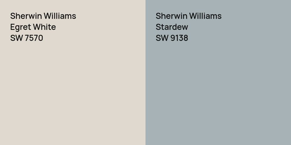 Sherwin Williams Egret White vs. Sherwin Williams Stardew