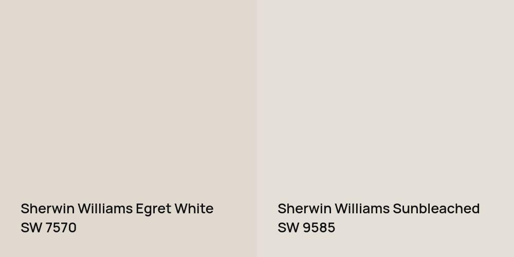 Sherwin Williams Egret White vs. Sherwin Williams Sunbleached