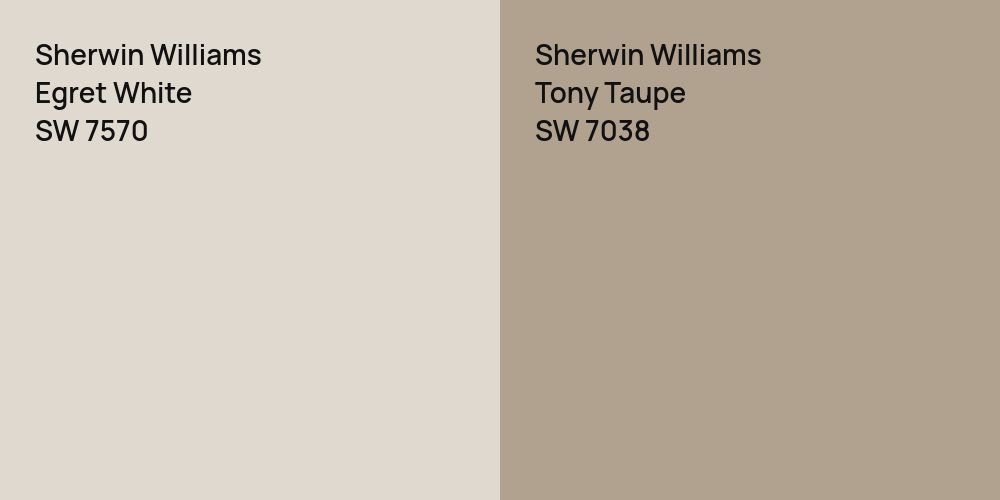 Sherwin Williams Egret White vs. Sherwin Williams Tony Taupe