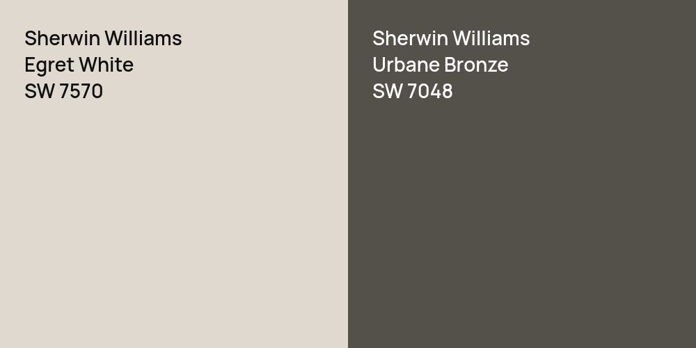 Sherwin Williams Egret White vs. Sherwin Williams Urbane Bronze