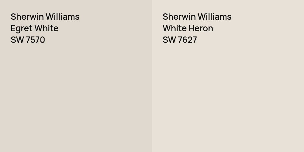 Sherwin Williams Egret White vs. Sherwin Williams White Heron