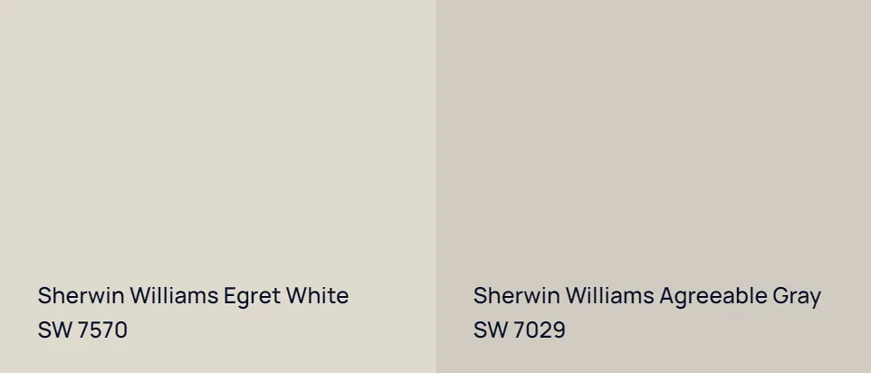 Sherwin Williams Egret White SW 7570 vs Sherwin Williams Agreeable Gray SW 7029