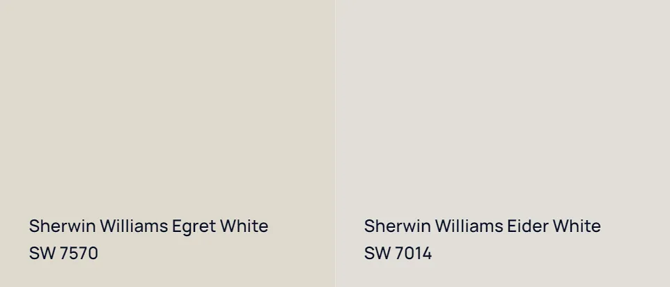 Sherwin Williams Egret White SW 7570 vs Sherwin Williams Eider White SW 7014