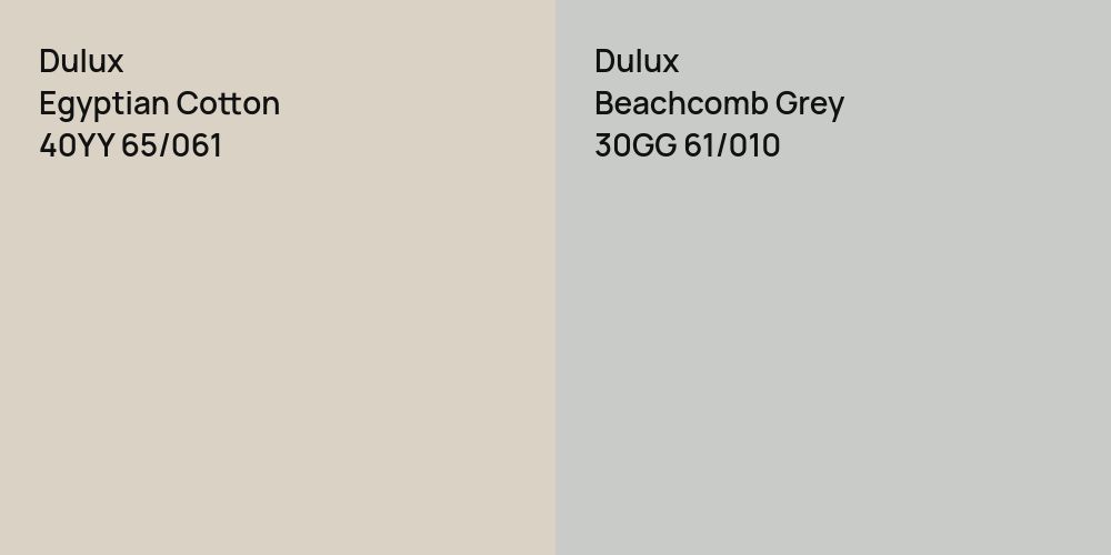 Dulux Egyptian Cotton vs. Dulux Beachcomb Grey