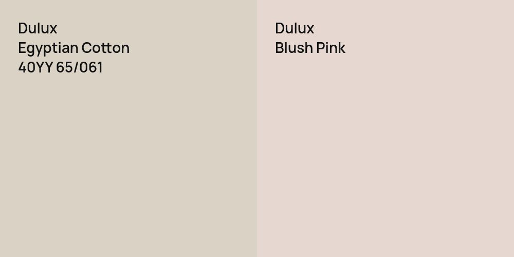 Dulux Egyptian Cotton vs. Dulux Blush Pink