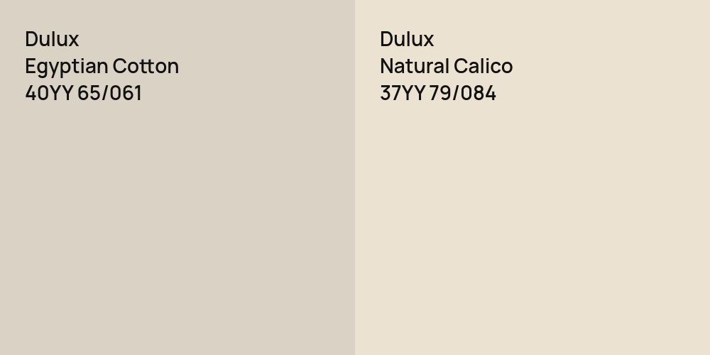 Dulux Egyptian Cotton vs. Dulux Natural Calico