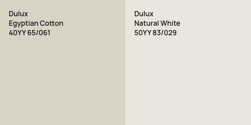 Dulux Egyptian Cotton vs. Dulux Natural White