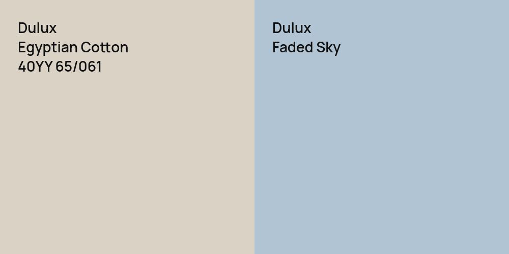 Dulux Egyptian Cotton vs. Dulux Faded Sky