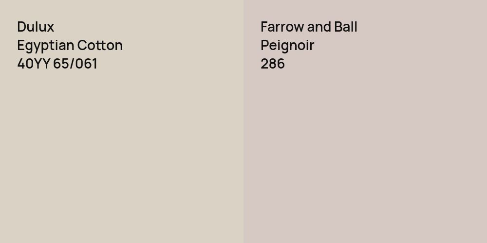 Dulux Egyptian Cotton vs. Farrow and Ball Peignoir