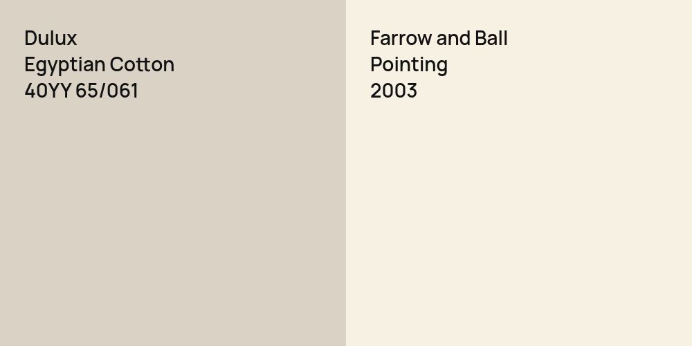 Dulux Egyptian Cotton vs. Farrow and Ball Pointing