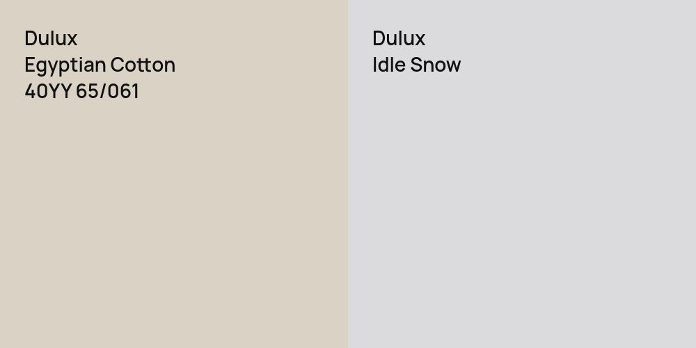 Dulux Egyptian Cotton vs. Dulux Idle Snow