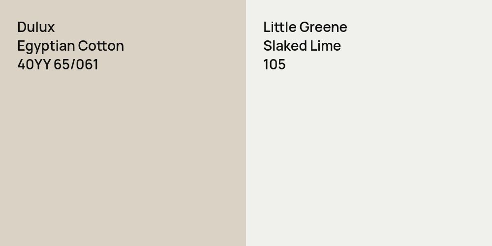 Dulux Egyptian Cotton vs. Little Greene Slaked Lime