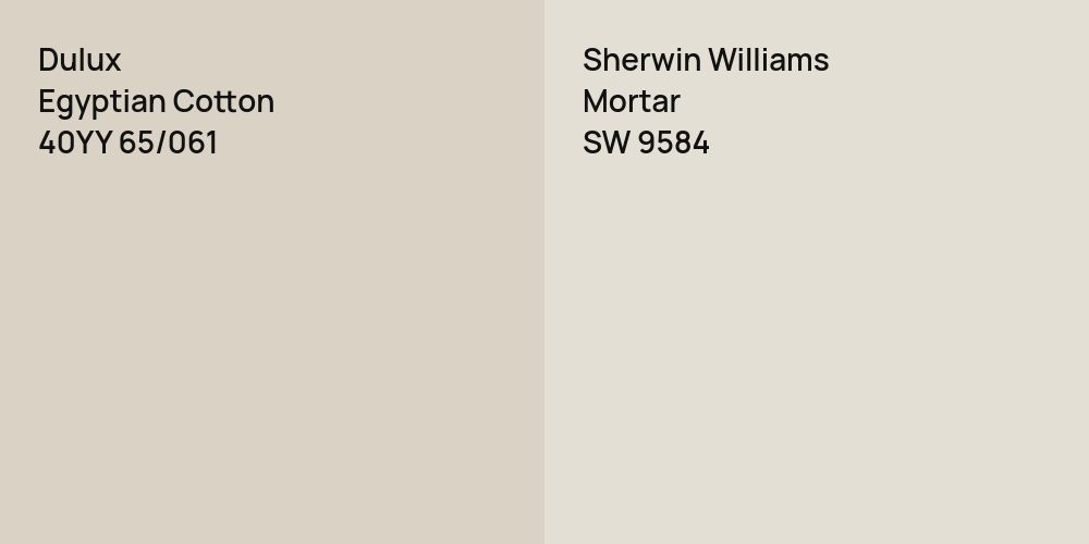 Dulux Egyptian Cotton vs. Sherwin Williams Mortar