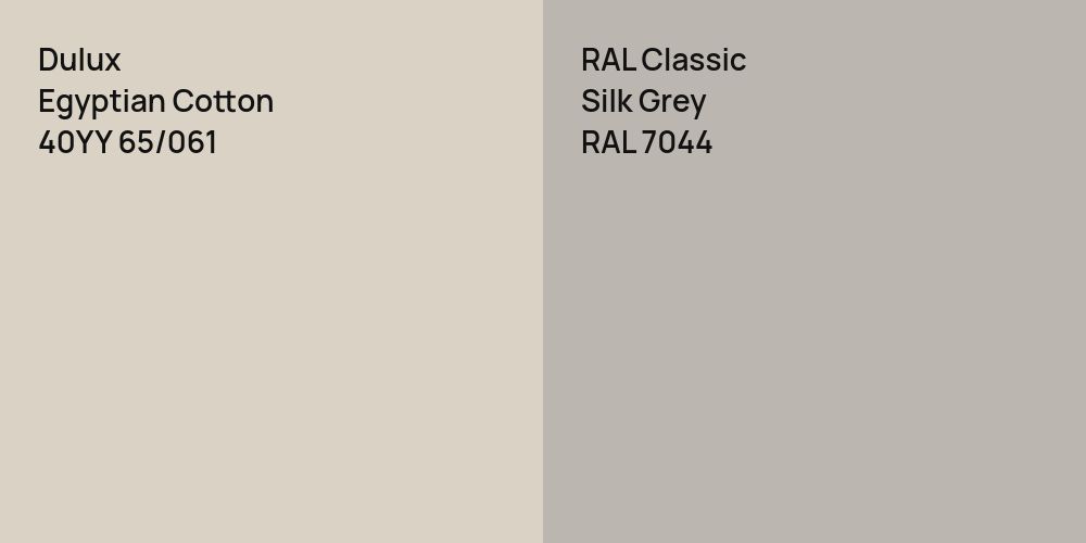 Dulux Egyptian Cotton vs. RAL Classic Silk Grey