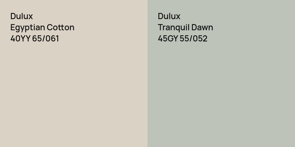 Dulux Egyptian Cotton vs. Dulux Tranquil Dawn