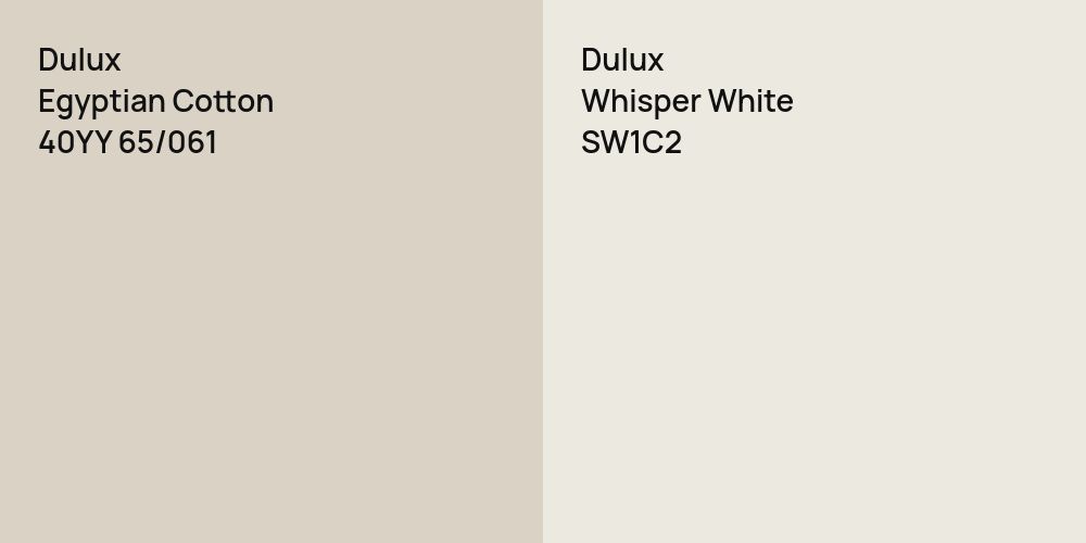 Dulux Egyptian Cotton vs. Dulux Whisper White