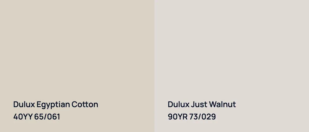 Dulux Egyptian Cotton 40YY 65/061 vs Dulux Just Walnut 90YR 73/029