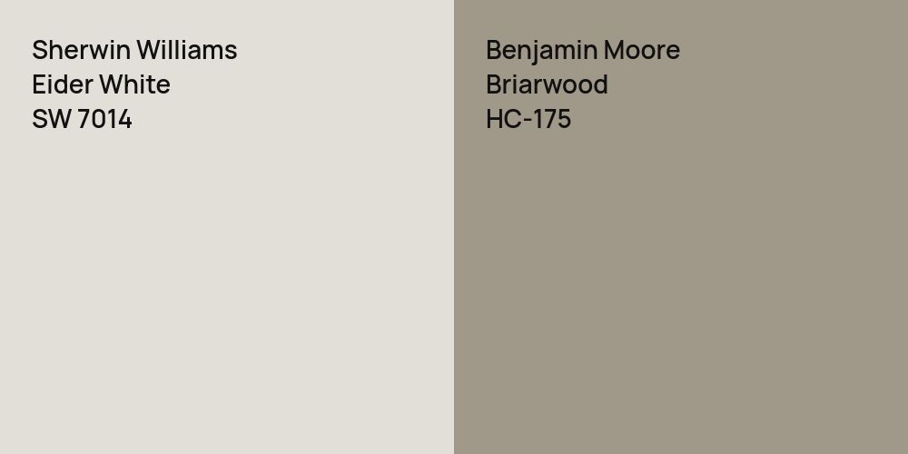 Sherwin Williams Eider White vs. Benjamin Moore Briarwood