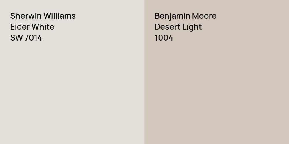 Sherwin Williams Eider White vs. Benjamin Moore Desert Light