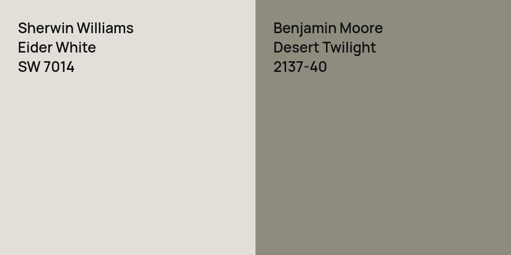 Sherwin Williams Eider White vs. Benjamin Moore Desert Twilight