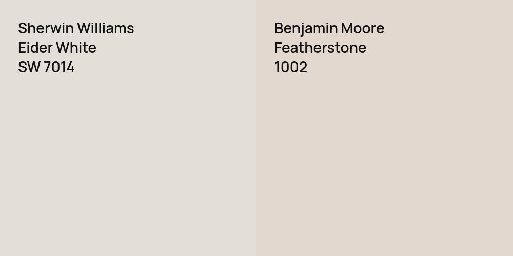 Sherwin Williams Eider White vs. Benjamin Moore Featherstone