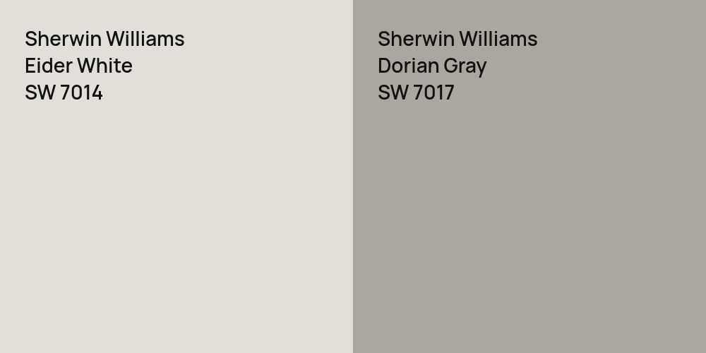 Sherwin Williams Eider White vs. Sherwin Williams Dorian Gray