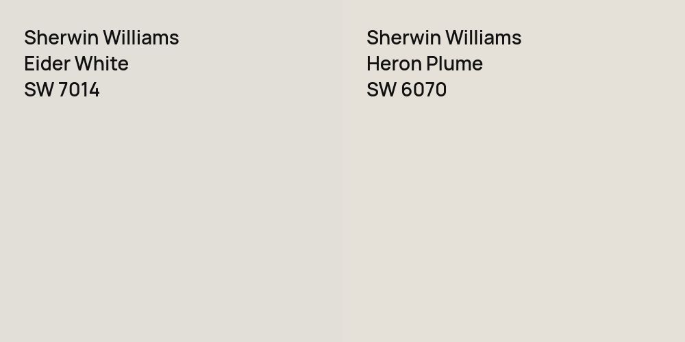 Sherwin Williams Eider White vs. Sherwin Williams Heron Plume