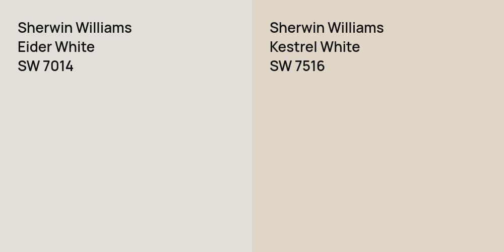 Sherwin Williams Eider White vs. Sherwin Williams Kestrel White