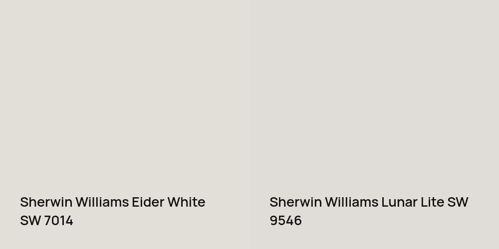 Sherwin Williams Eider White vs. Sherwin Williams Lunar Lite