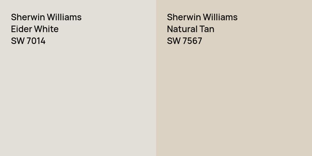 Sherwin Williams Eider White vs. Sherwin Williams Natural Tan