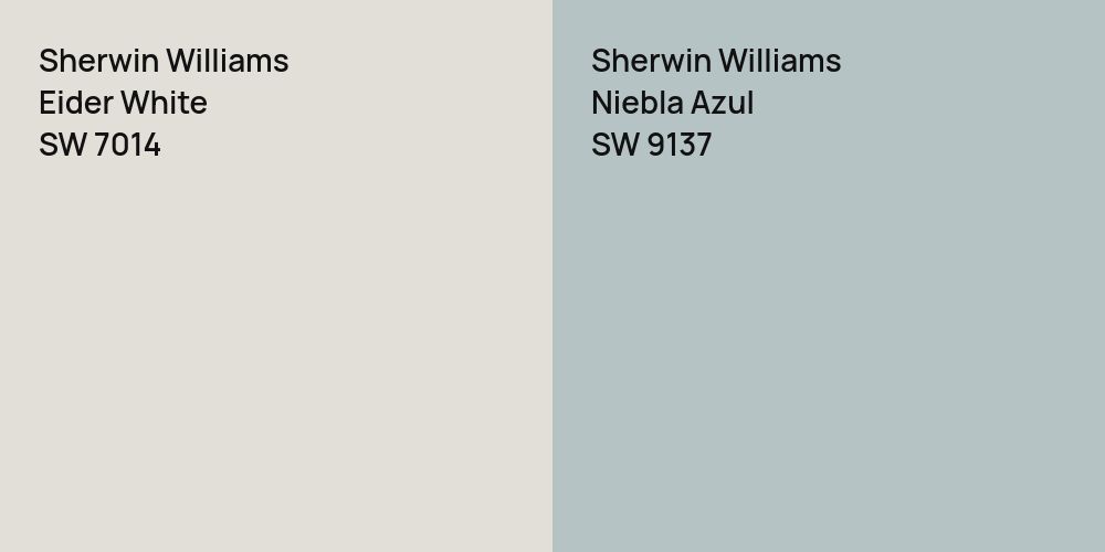 Sherwin Williams Eider White vs. Sherwin Williams Niebla Azul