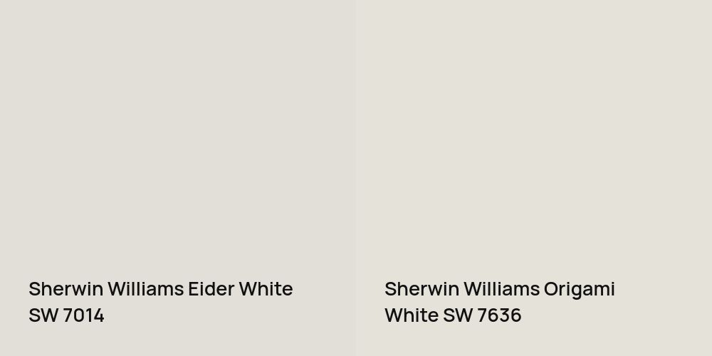 Sherwin Williams Eider White vs. Sherwin Williams Origami White