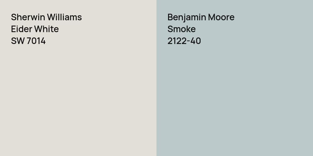 Sherwin Williams Eider White vs. Benjamin Moore Smoke