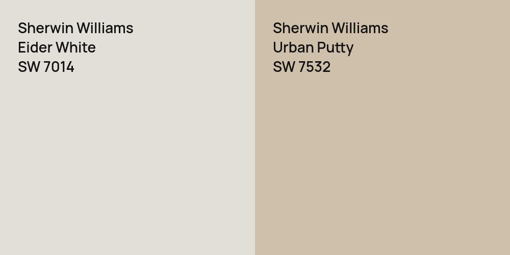 Sherwin Williams Eider White vs. Sherwin Williams Urban Putty