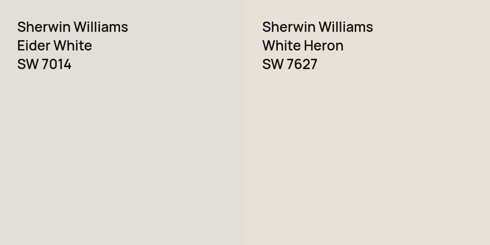 Sherwin Williams Eider White vs. Sherwin Williams White Heron